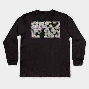 White and Purple Mums - Flowers Kids Long Sleeve T-Shirt